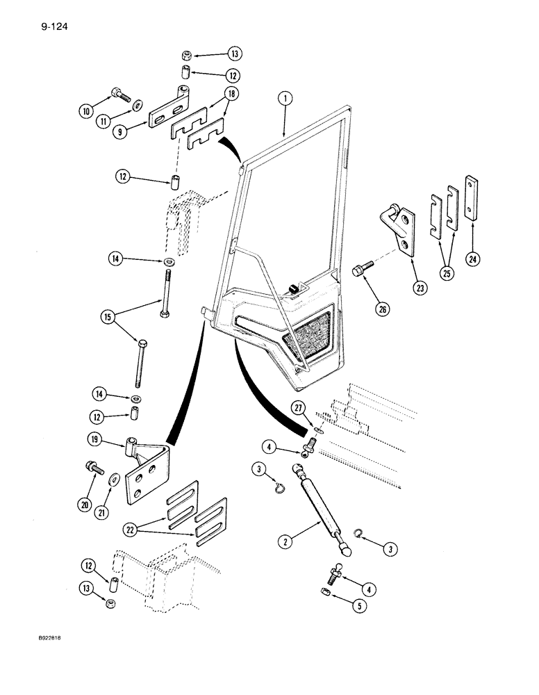 Схема запчастей Case IH 7140 - (9-124) - CAB DOOR RETAINING PARTS (09) - CHASSIS/ATTACHMENTS