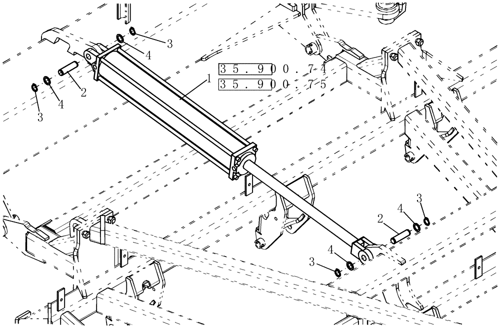 Схема запчастей Case IH 800 - (35.900.81) - TOOLBAR CYLINDERS (35) - HYDRAULIC SYSTEMS