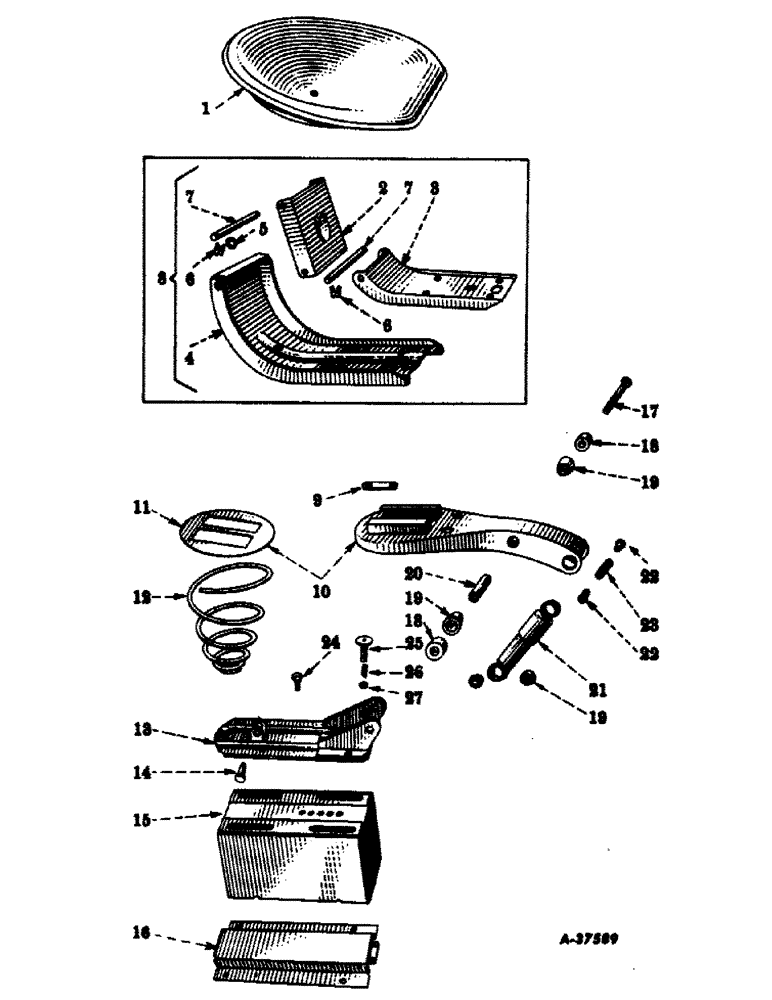 Схема запчастей Case IH SUPER C - (130) - CHASSIS, SEAT, SEAT SUPPORT AND TOOL BOX (12) - CHASSIS