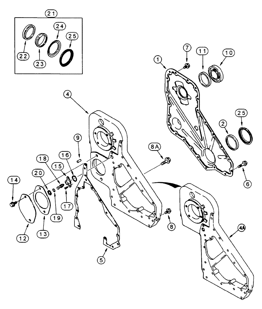 Схема запчастей Case IH 8950 - (2-022) - FRONT GEAR COVER, 6T-830 AND 6TA-830 EMISSIONS CERTIFIED ENGINE (02) - ENGINE