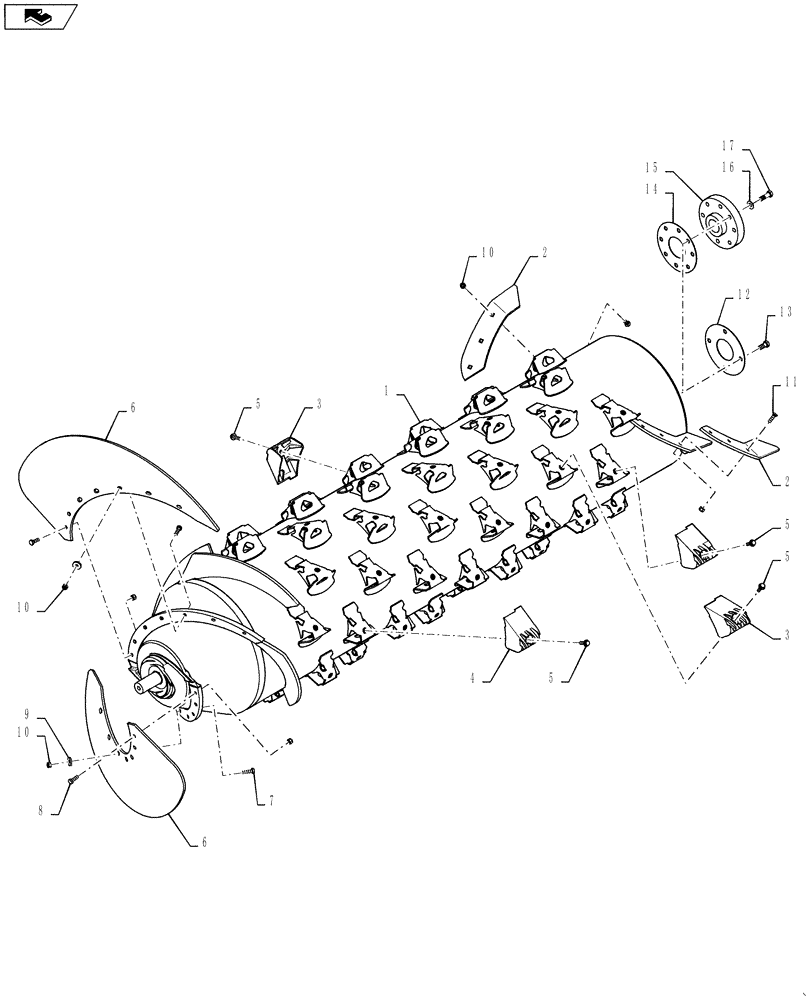 Схема запчастей Case IH 6130 - (66.330.06) - ROTOR-SMALL TUBE GRAIN (66) - THRESHING