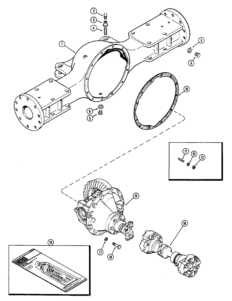 Схема запчастей Case IH 2470 - (240) - REAR AXLE AND DIFFERENTIAL HOUSING, COMMON TO REAR RIGID AND REAR HYDRAULIC STEERING (06) - POWER TRAIN