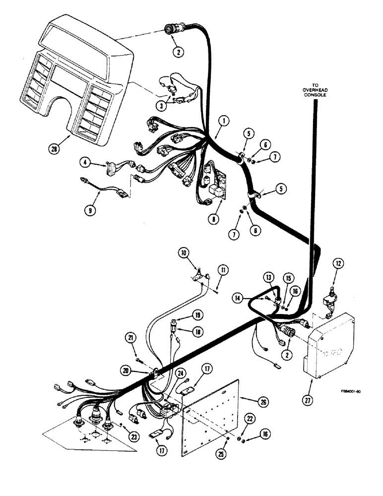 Схема запчастей Case IH 9150 - (4-02) - LOWER CAB HARNESS, PRIOR TO P.I.N. 17900705 (04) - ELECTRICAL SYSTEMS