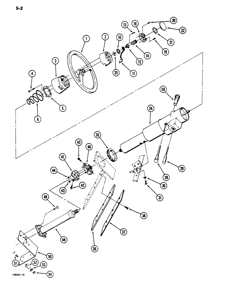 Схема запчастей Case IH 9180 - (5-02) - STEERING WHEEL AND COLUMN (05) - STEERING