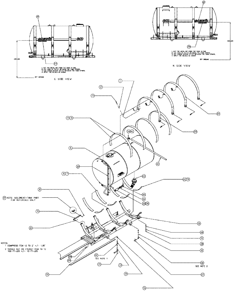 Схема запчастей Case IH 610 - (06-002) - TANK GROUP, 2000 GALLON Tank