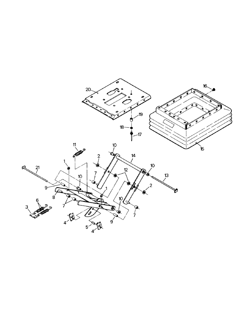 Схема запчастей Case IH KP-525 - (01-11) - SEAT ASSEMBLY, UPPER SUSPENSION (10) - CAB