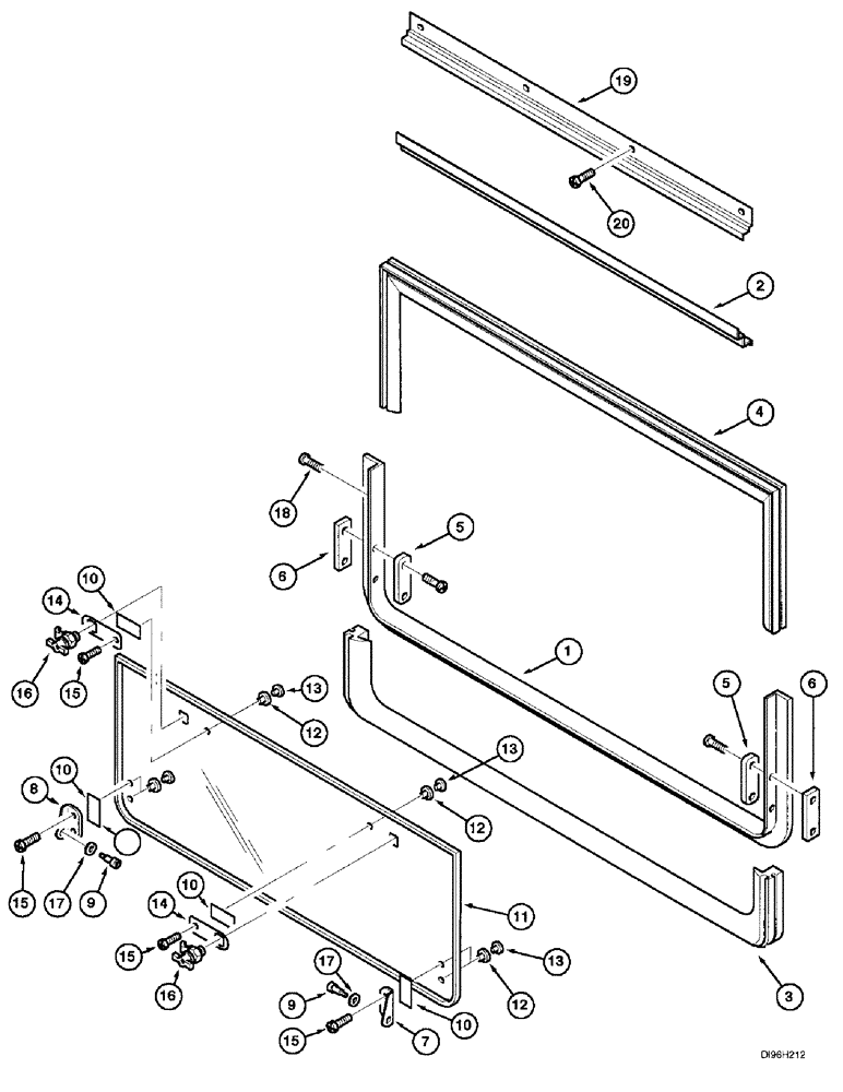 Схема запчастей Case IH 2144 - (9G-09A) - CAB, REAR WINDOW, OPENABLE (10) - CAB & AIR CONDITIONING