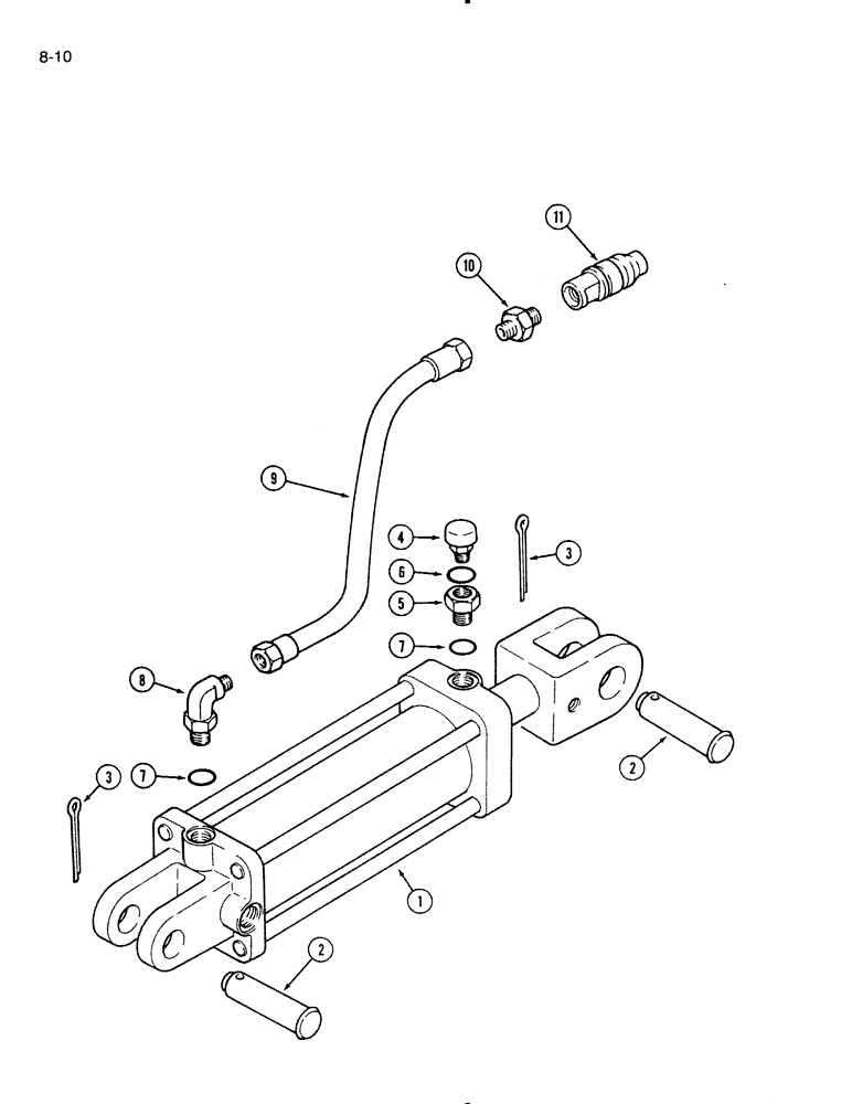 Схема запчастей Case IH 720 - (8-10[C]) - REAR FURROW WHEEL HYDRAULIC EQUIPMENT, 7 FURROW 18 INCH, AUTOMATIC TRIP & TOGGLE TRIP, IN THE FURROW (08) - HYDRAULICS