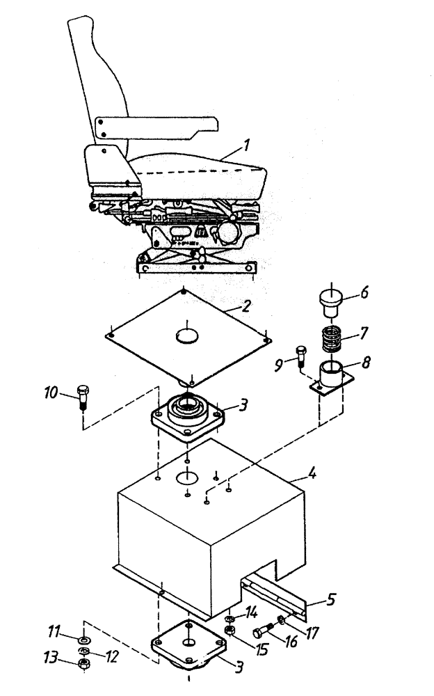 Схема запчастей Case IH 7700 - (A05-10A) - OPERATORS SEAT, SERIAL #7908 AND ONWARDS Mainframe & Functioning Components