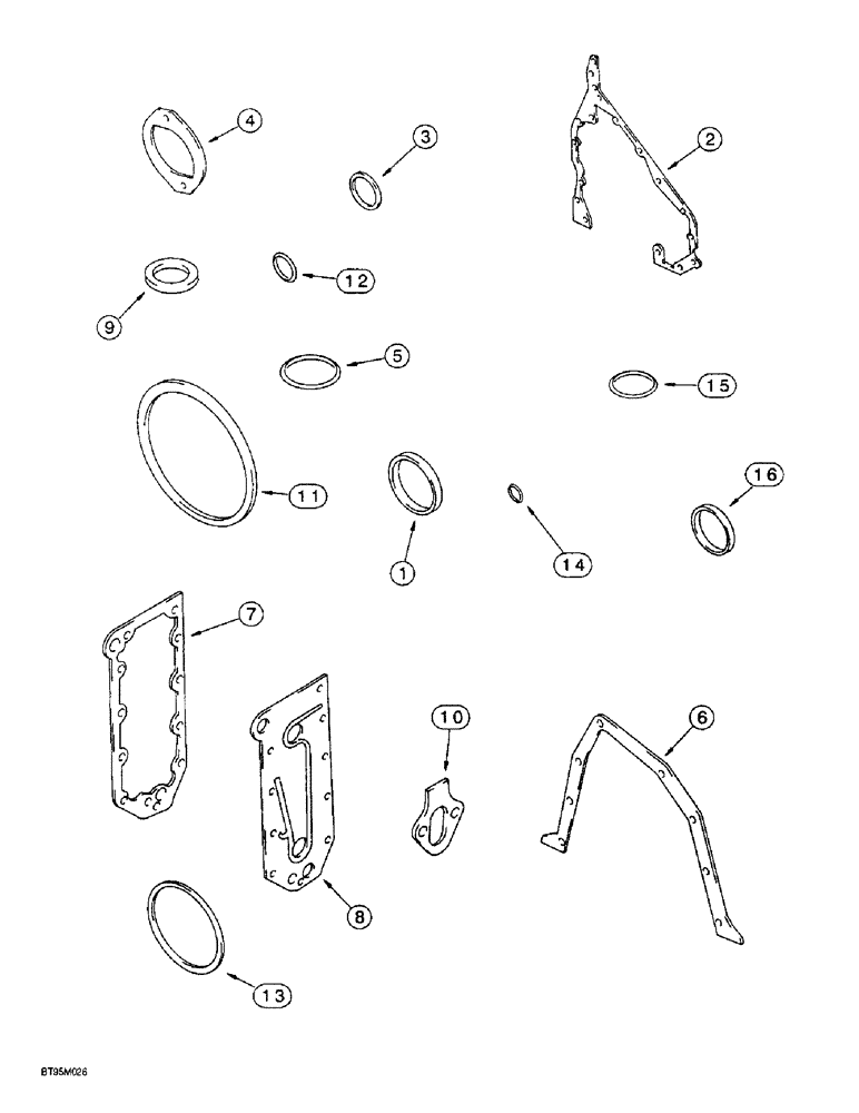 Схема запчастей Case IH 2022 - (2-91A) - ENGINE GASKET KITS, 6TA-830 ENGINE, CYLINDER BLOCK (01) - ENGINE