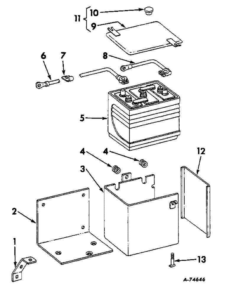 Схема запчастей Case IH 47 - (B-54) - WISCONSIN ENGINE ATTACHMENT ELECTRICAL SYSTEM, 6 VOLT 