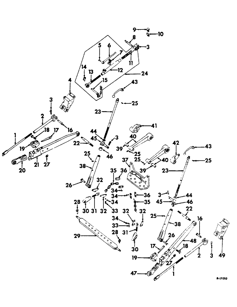 Схема запчастей Case IH 504 - (255) - DRAWBAR AND HITCHES, THREE-POINT HITCH, CATEGORY II Drawbar & Hitches
