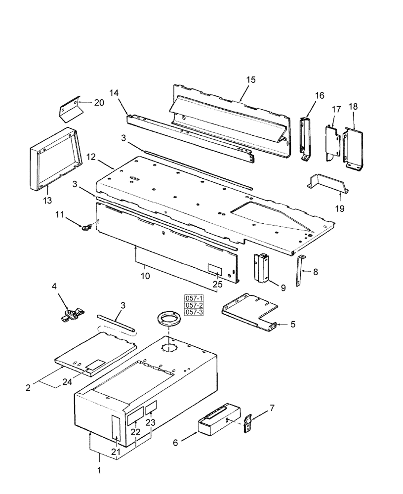 Схема запчастей Case IH SBX520 - (006) - SHIELDS, RH (90) - PLATFORM, CAB, BODYWORK AND DECALS