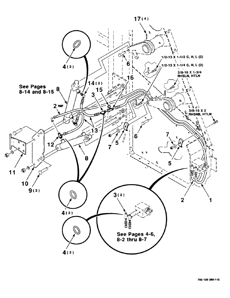 Схема запчастей Case IH 8430 - (8-12) - HYDRAULIC ASSEMBLY - RIGHT (BALE TENSIONER) (07) - HYDRAULICS