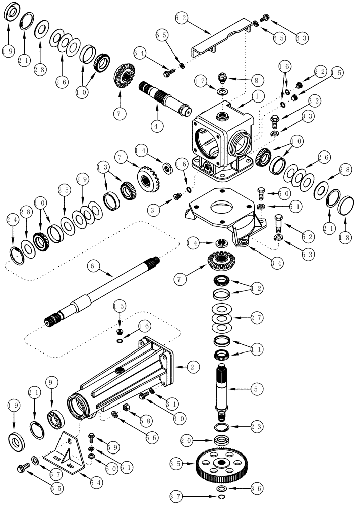 Схема запчастей Case IH CPX620 - (09A-14) - GEARBOX - DRUM NUMBER 3, 6 ROW WIDE AND DRUM NUMBER 2, 4 ROW WIDE (13) - PICKING SYSTEM