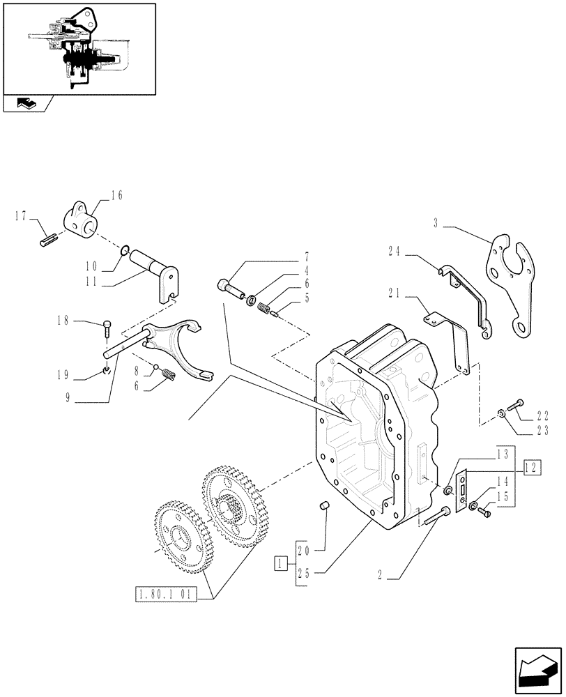 Схема запчастей Case IH PUMA 165 - (1.80.1[03]) - POWER TAKE-OFF 540E/1000 RPM - COVER AND ENGAGEMENT (07) - HYDRAULIC SYSTEM