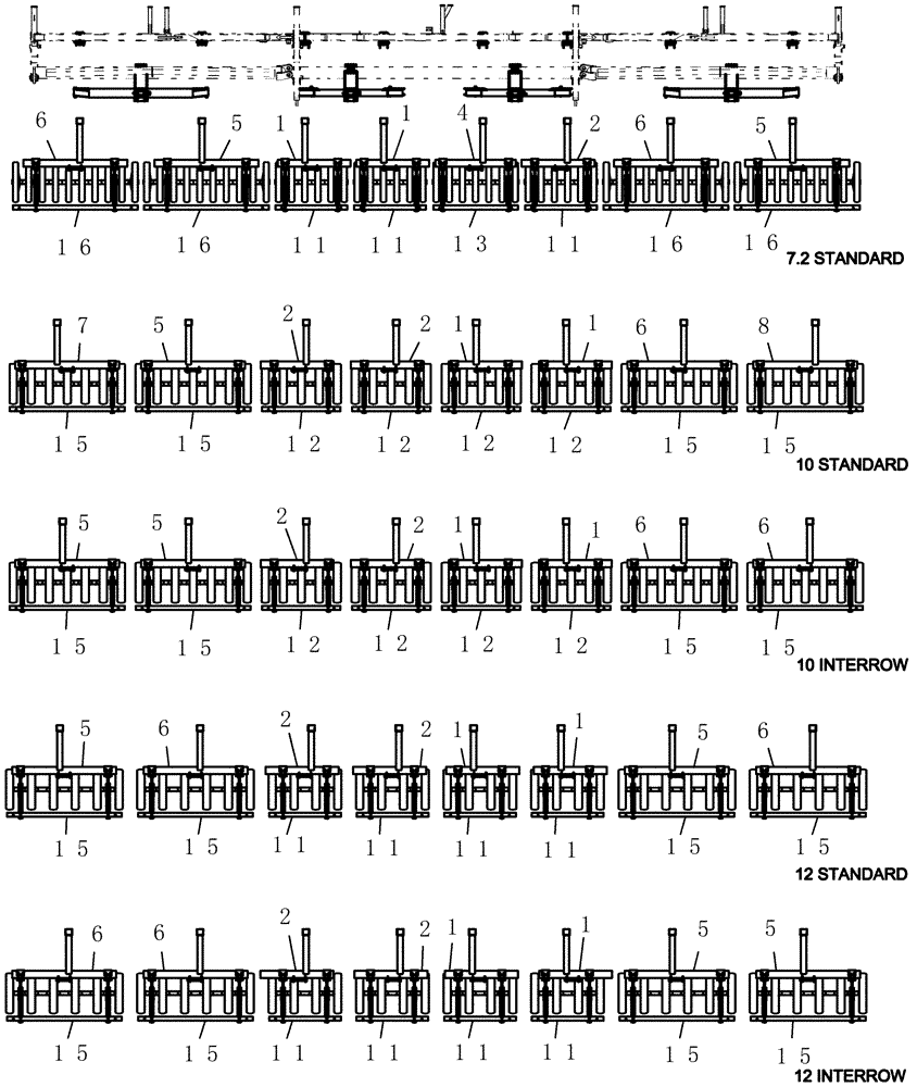 Схема запчастей Case IH 400 - (75.200.11) - GANG FRAME PARTS LAYOUT 39 (75) - SOIL PREPARATION