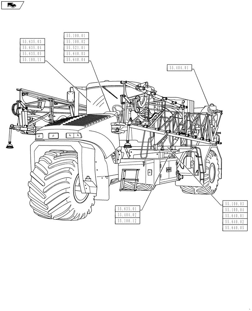 Схема запчастей Case IH 610 - (55.000.00) - SECTION INDEX - ELECTRICAL SYSTEMS (55) - ELECTRICAL SYSTEMS