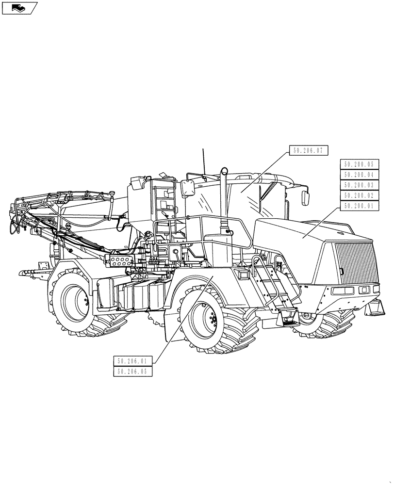 Схема запчастей Case IH TITAN 4530 - (50.000.00) - PICTORIAL INDEX - CAB CLIMATE CONTROL (50) - CAB CLIMATE CONTROL