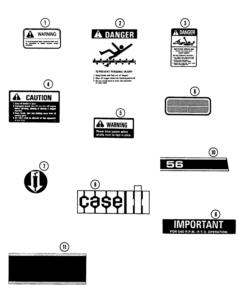 Схема запчастей Case IH 600 - (9-60[02]) - DECALS, 9/03/85 THROUGH 4/24/90, 56 BLOWER (09) - CHASSIS/ATTACHMENTS