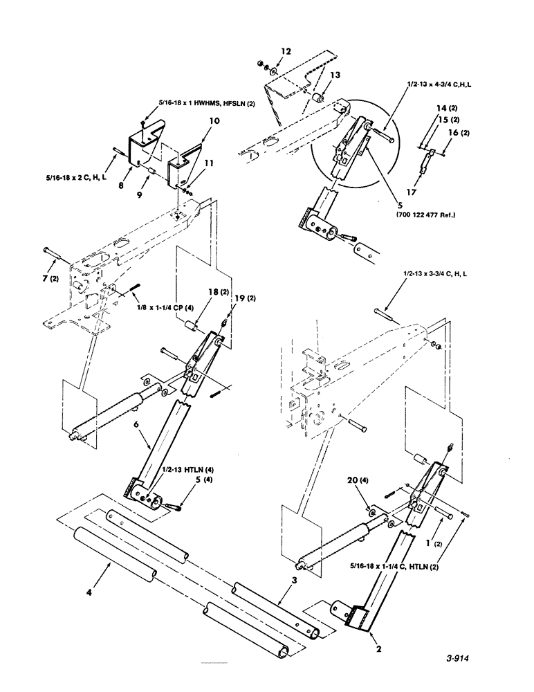 Схема запчастей Case IH 8450 - (128) - KICKER EJECTOR ASSEMBLY (16) - BALE EJECTOR