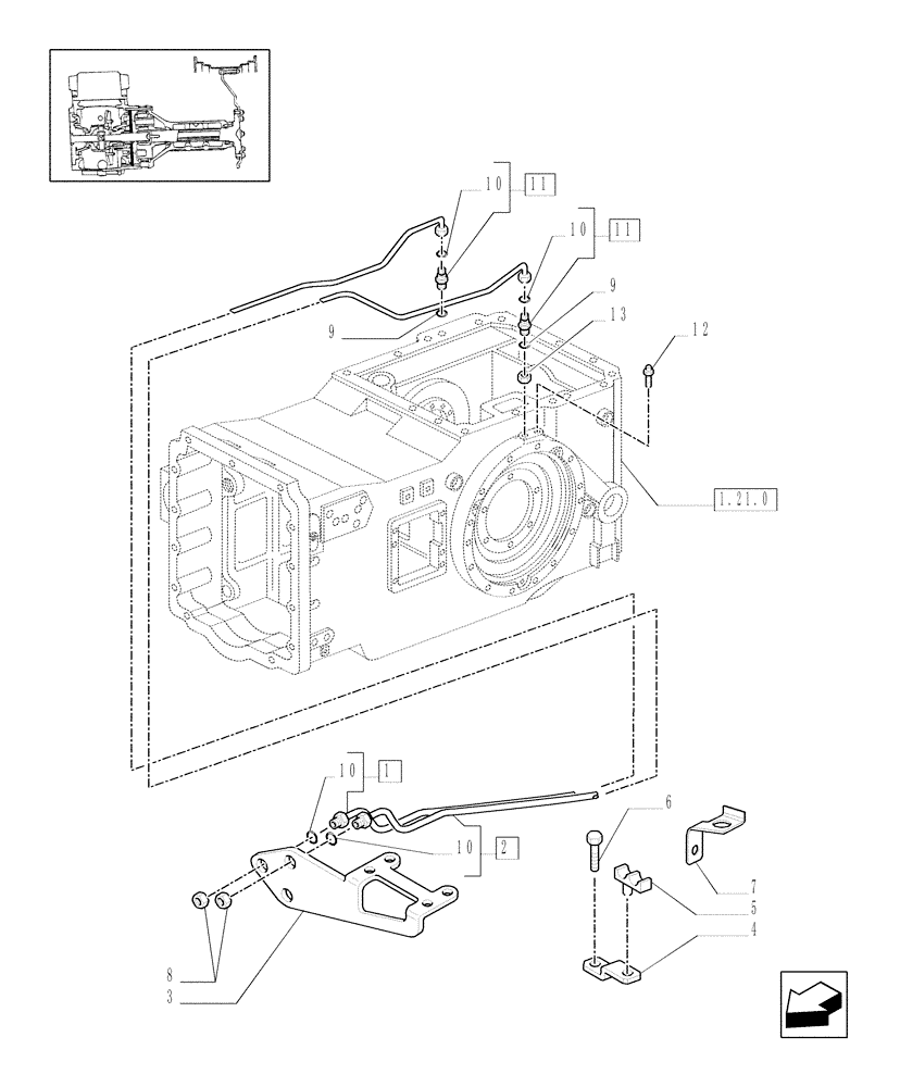 Схема запчастей Case IH MXU100 - (1.68.5) - BRAKE PIPING (05) - REAR AXLE