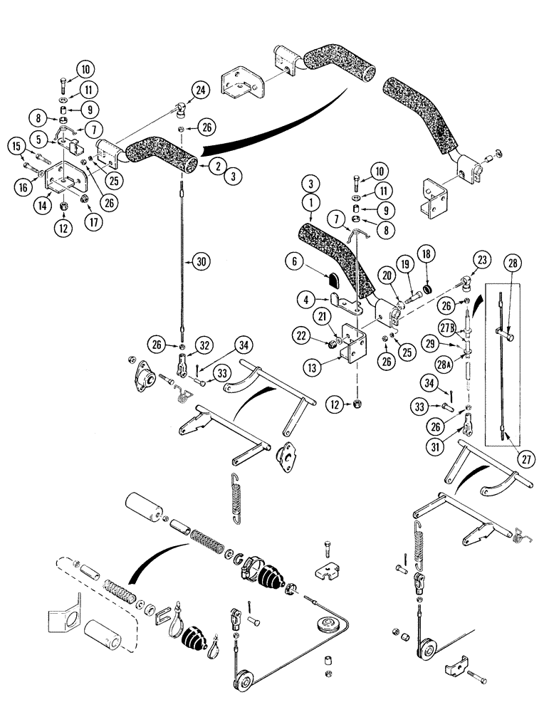 Схема запчастей Case IH 1835C - (7-02) - PARKING LATCH AND SEAT BARS - USED ON MODELS WITH DUAL SEAT BARS AND TWO PULLEYS PER SIDE (07) - BRAKES