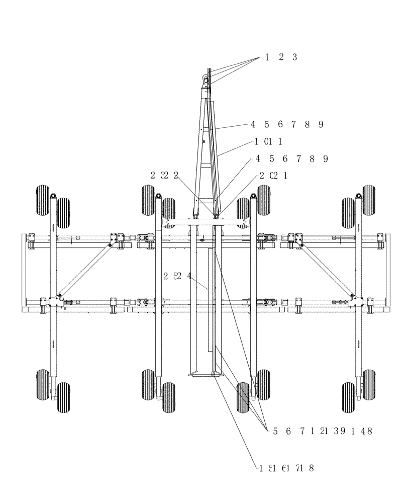 Схема запчастей Case IH ADX2230 - (A.12.A[04]) - TBH HYD LINES ACROSS SDX30 (BSN CBJ0004433) A - Distribution Systems