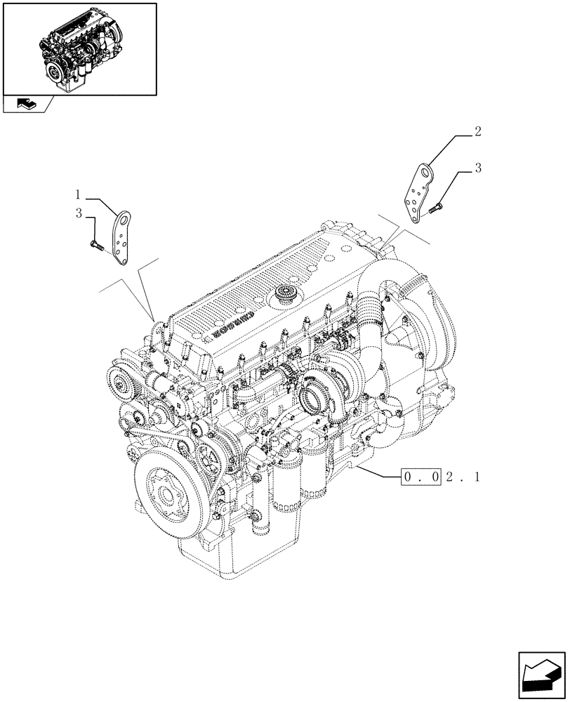 Схема запчастей Case IH F3CE0684E E004 - (0.45.0) - HOOKS - ENGINE (504249437) 