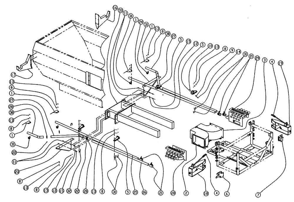 Схема запчастей Case IH FLEX-AIR - (04-004) - BOOM GROUP, 2.5" TUBES, MID Boom Group