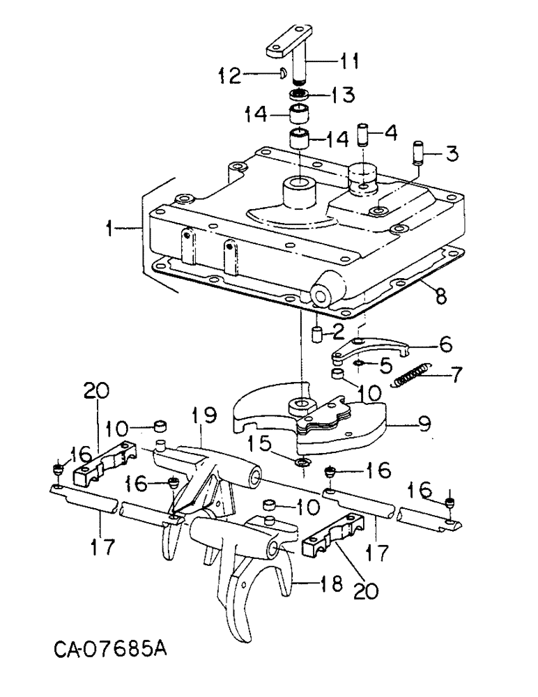Схема запчастей Case IH 6788 - (07-33) - DRIVE TRAIN, GEAR SHIFT MECHANISM, SPEED TRANSMISSION, 6788 TRACTORS (04) - Drive Train