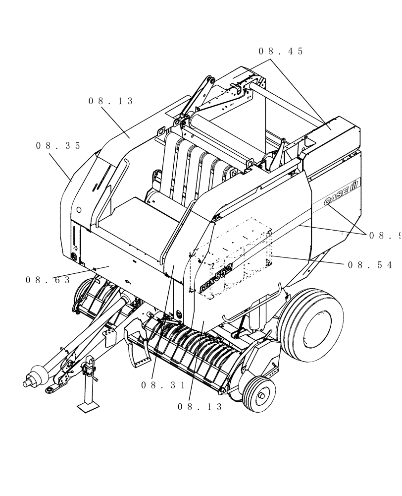 Схема запчастей Case IH RBX552 - (SECTION 08[RBX552]) - PICTORIAL INDEX, SHEET METAL & DECALS (00) - GENERAL