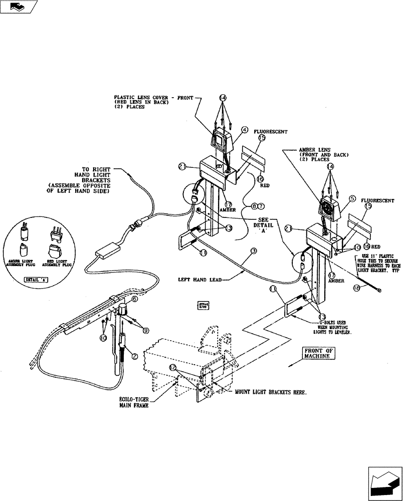 Схема запчастей Case IH 530B - (55.404.01) - WARNING AND TAILLIGHT KIT (FOR ECOLO-TIGER MODEL 530B) (55) - ELECTRICAL SYSTEMS