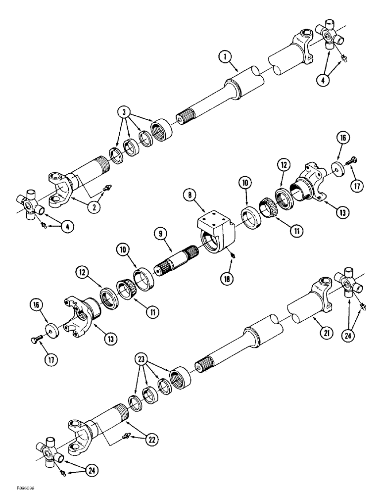Схема запчастей Case IH 9370 - (6-146) - PTO DRIVE SHAFT ASSEMBLIES (06) - POWER TRAIN