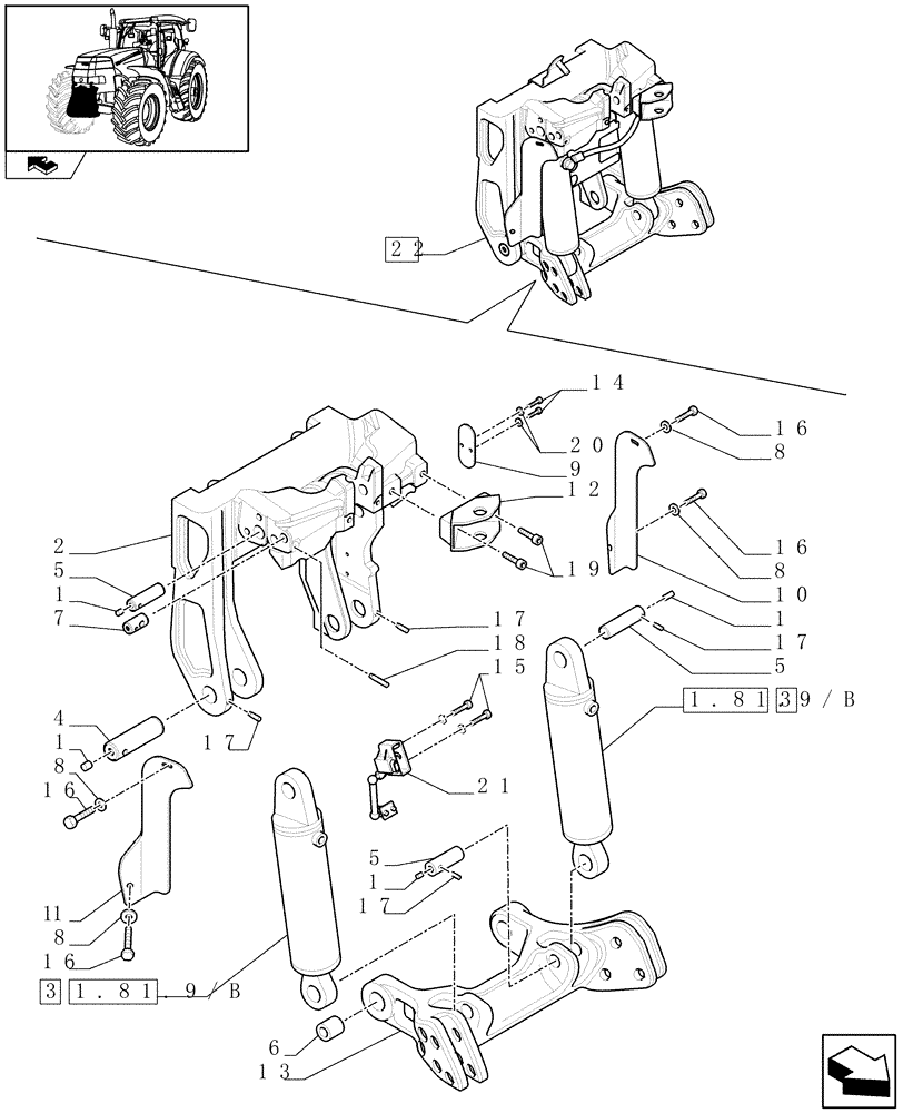 Схема запчастей Case IH PUMA 165 - (1.81.9/ E[01]) - LIFTER - BREAKDOWN (07) - HYDRAULIC SYSTEM