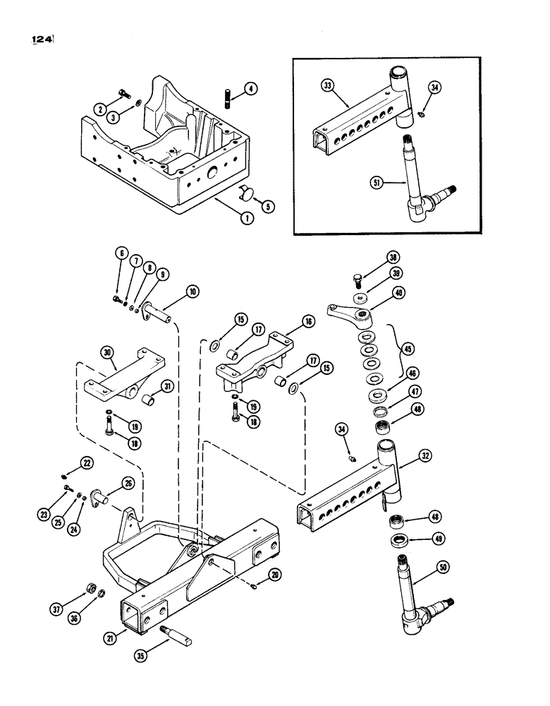 Схема запчастей Case IH 770 - (124) - ADJUSTABLE FRONT AXLE, 53" TO 73" TREAD (05) - STEERING