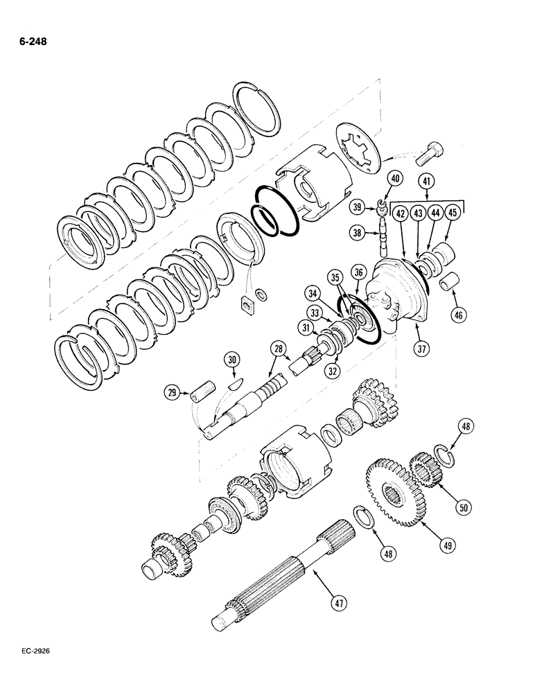 Схема запчастей Case IH 885 - (6-248) - TWO SPEED POWER SHIFT (CONTD) (06) - POWER TRAIN