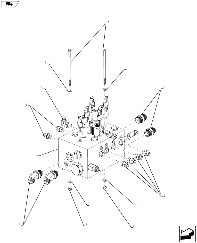 Схема запчастей Case IH 3580 - (35.104.02[01]) - HYDRAULICS - DELUXE AUGER VALVE ASSEMBLY (35) - HYDRAULIC SYSTEMS