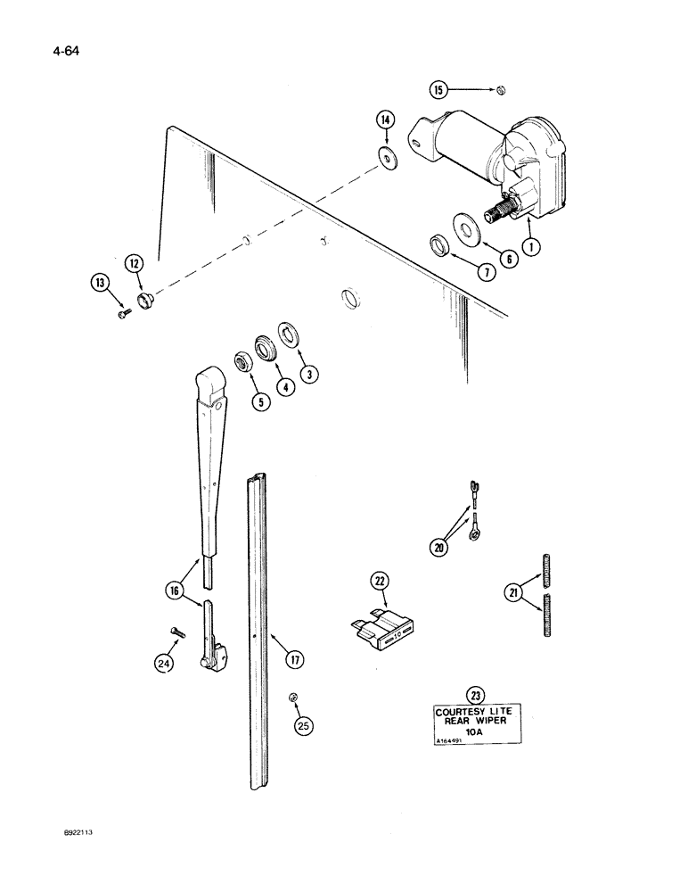 Схема запчастей Case IH 7130 - (4-064) - REAR WINDOW WIPER (04) - ELECTRICAL SYSTEMS
