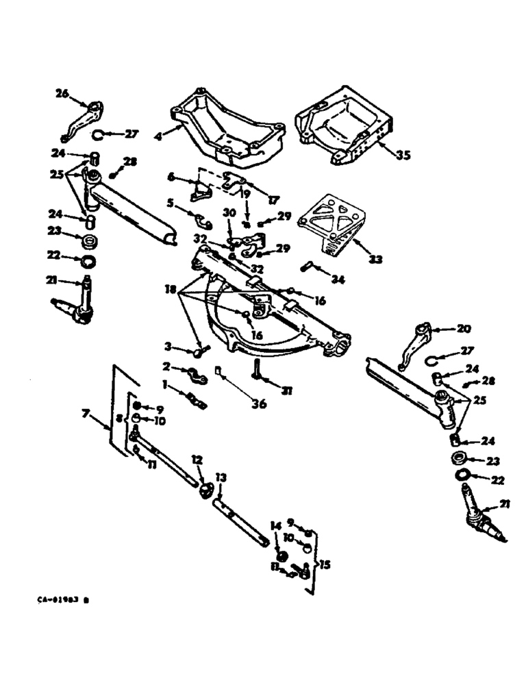 Схема запчастей Case IH 1566 - (14-02) - SUSPENSION, ADJUSTABLE WIDE TREAD FRONT AXLE Suspension