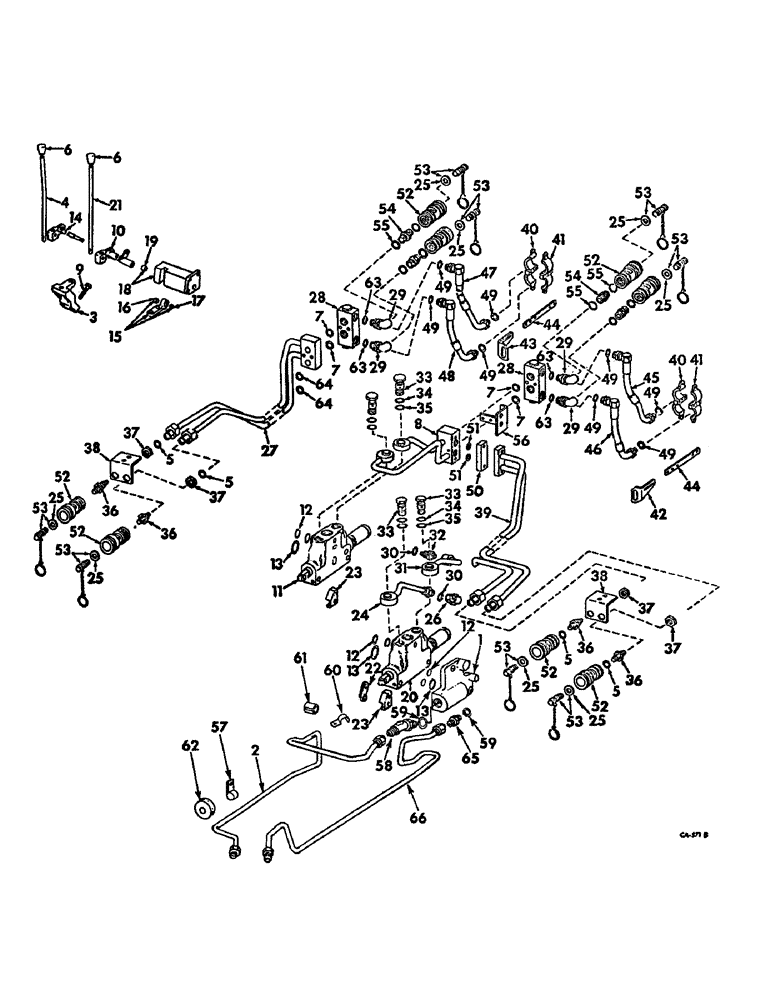 Схема запчастей Case IH 1026 - (10-26) - HYDRAULICS, AUXILIARY VALVES AND TUBES (07) - HYDRAULICS