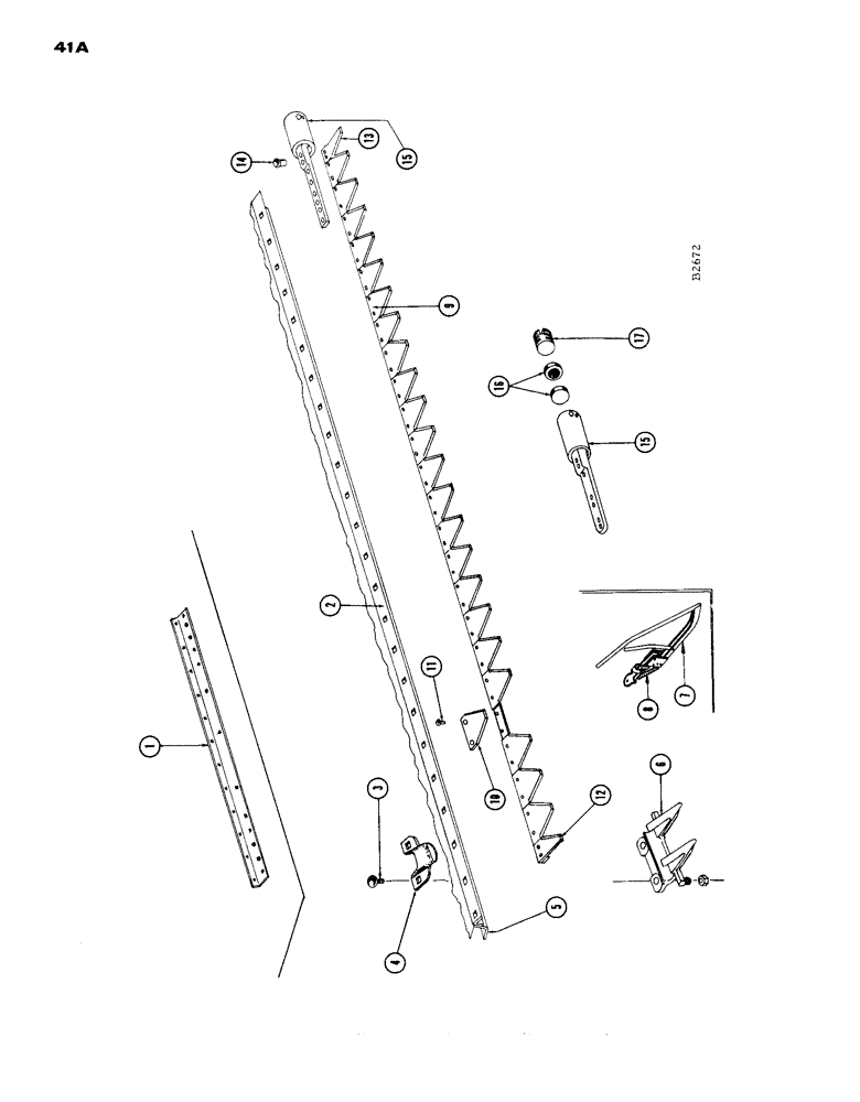 Схема запчастей Case IH 1660 - (041A) - SICKLE AND CUTTER BAR, 14 FT., S/N 8334601 AND AFTER (58) - ATTACHMENTS/HEADERS