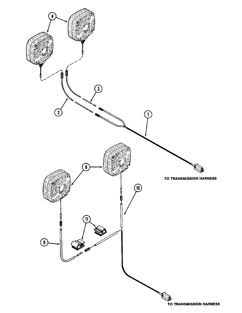 Схема запчастей Case IH 1896 - (4-064) - PLATFORM LAMP WIRING (04) - ELECTRICAL SYSTEMS
