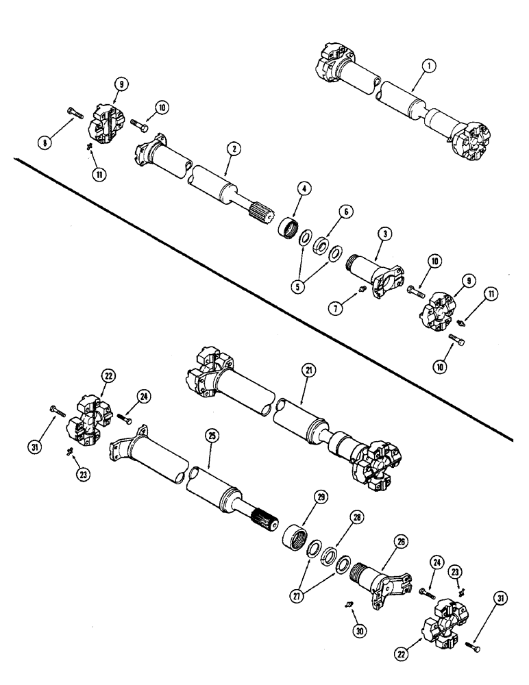 Схема запчастей Case IH 2470 - (242) - REAR AXLE DRIVE SHAFT ASSEMBLY (06) - POWER TRAIN