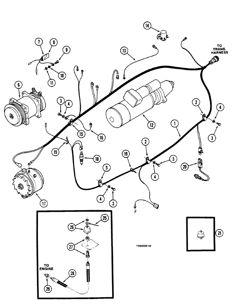 Схема запчастей Case IH 9150 - (4-18) - ENGINE HARNESS, 3306 ENGINE (04) - ELECTRICAL SYSTEMS