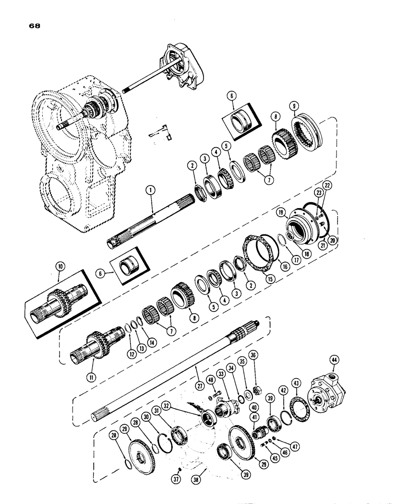 Схема запчастей Case IH 1200 - (068) - INPUT SHAFT (06) - POWER TRAIN
