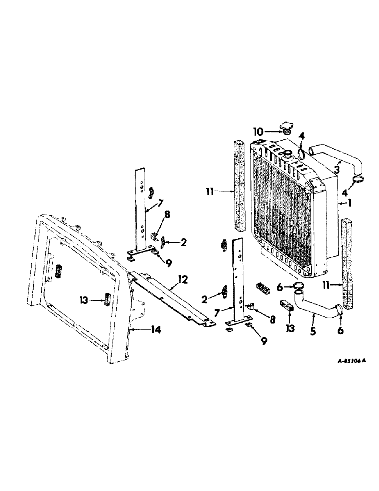 Схема запчастей Case IH 4156 - (A-05) - CHASSIS, RADIATOR AND SHEET METAL, RADIATOR, CONNECTIONS AND SUPPORTS Chassis, Radiator & Sheet Metal