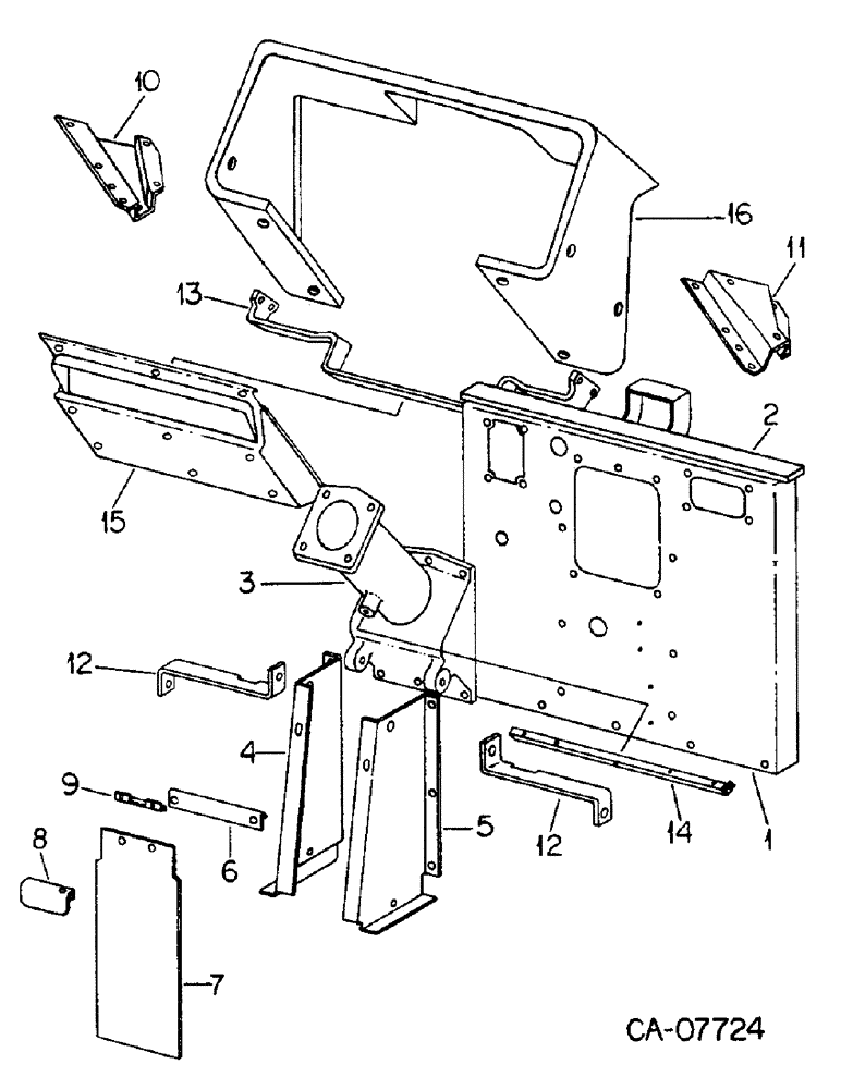 Схема запчастей Case IH 3388 - (13-06) - SUPERSTRUCTURE, STEERING AND GEAR SELECTOR SUPPORTS (05) - SUPERSTRUCTURE