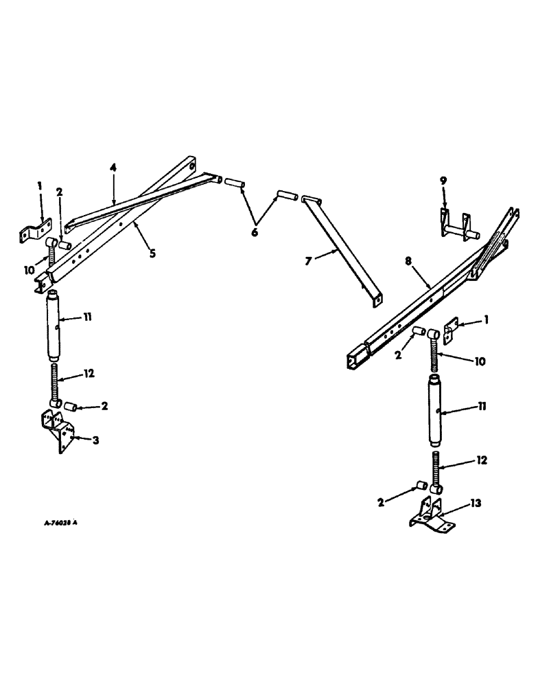 Схема запчастей Case IH 503 - (026) - DRAPER REEL SUPPORT ARMS, 16 FT RICE PLATFORM WITH 24 IN. OD AUGER (58) - ATTACHMENTS/HEADERS