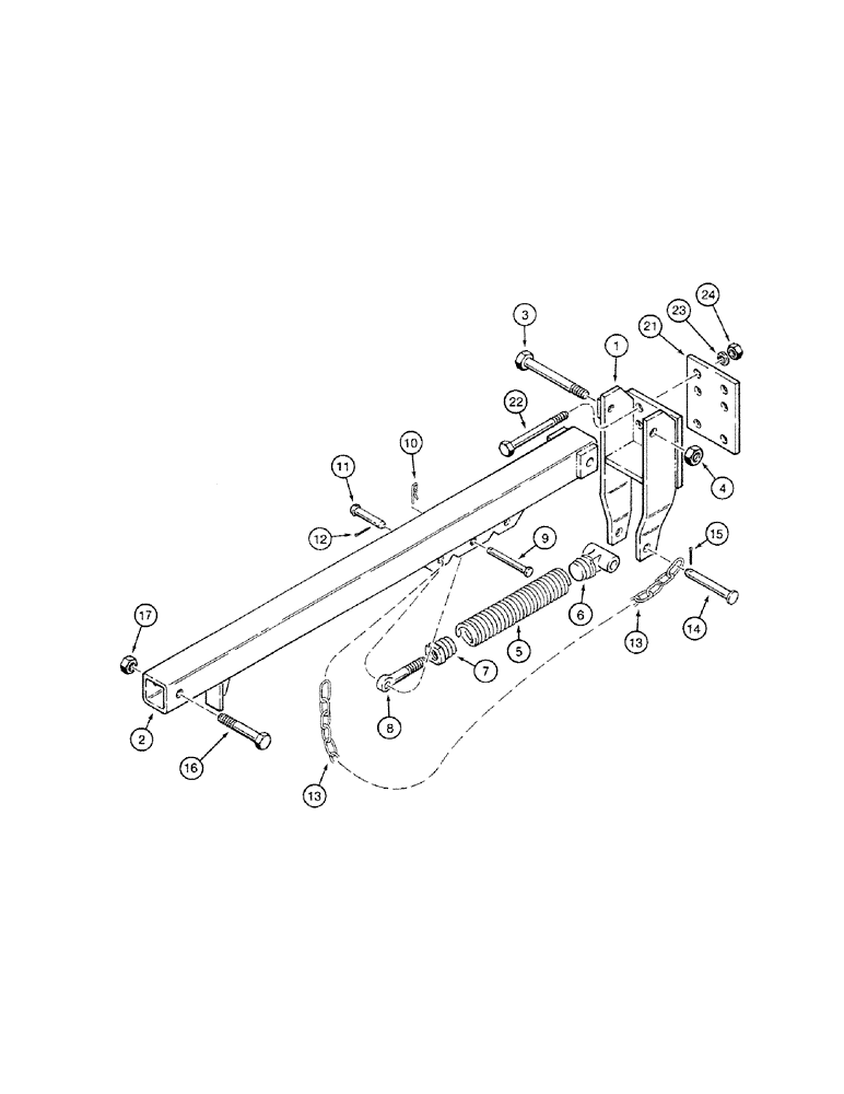 Схема запчастей Case IH 4200 - (09-25) - ADJUSTABLE 3-BAR COIL TINE MULCHER, CARRIER ARM (09) - CHASSIS/ATTACHMENTS
